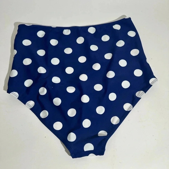 Polka Dot High Waisted Plus Size Bikini Bottom - Picture 3 of 4